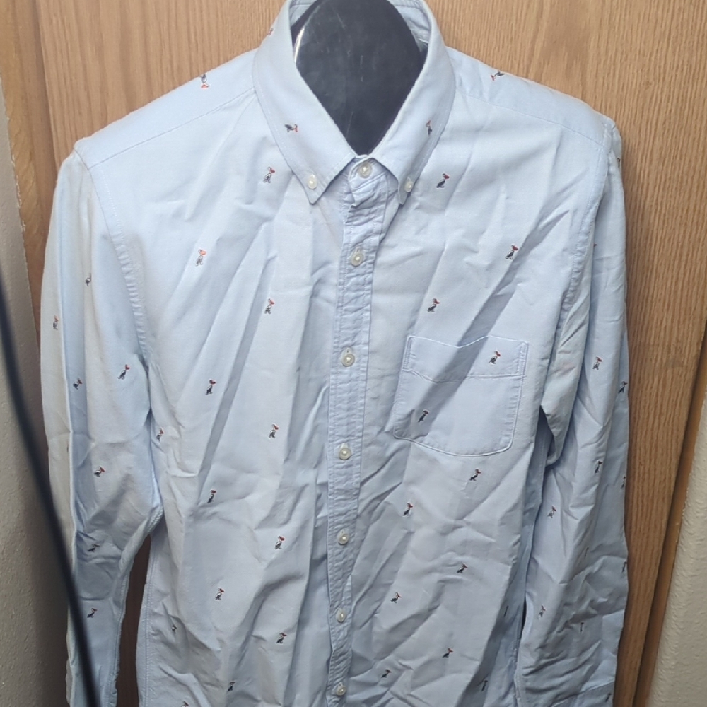 J. Crew Blue Casual Button Down Shirt Lightweight Cotton